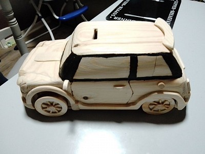 Car moneybox (made to order,I can make a variety of vehicles, depending on requirement £30 plus postage